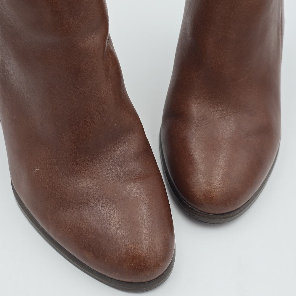 Like-New Vince Camuto Faythe Layered Heeled Ankle Booties, Brown, Women's 7.5M - Picture 4 of 16